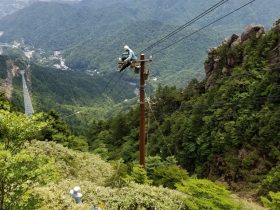 配電線工事作業風景